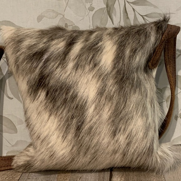 Wild Goose Dark Brown and Cream Hair on Hide Crossbody - Picture 3 of 6